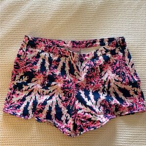 Lilly Pulitzer Pink Navy Coral-Print Shorts
